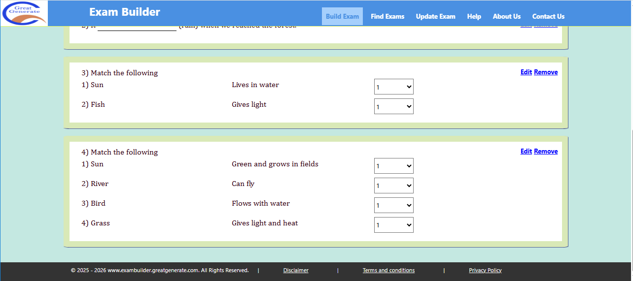Exam Builder 5